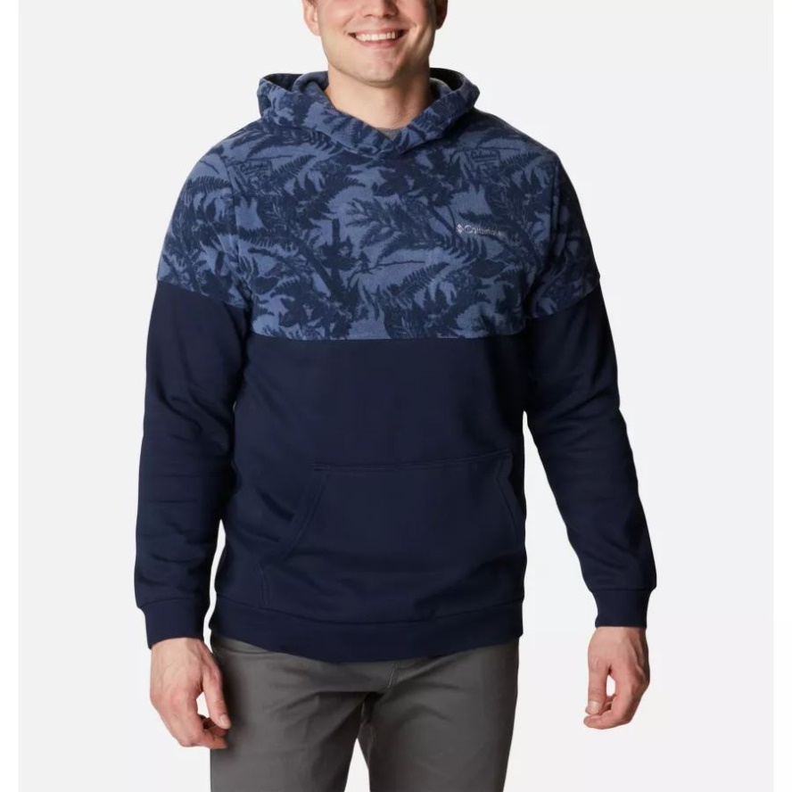 Collegiate Navy North Woods Men's Trek Printed Hoodie Columbia Sale