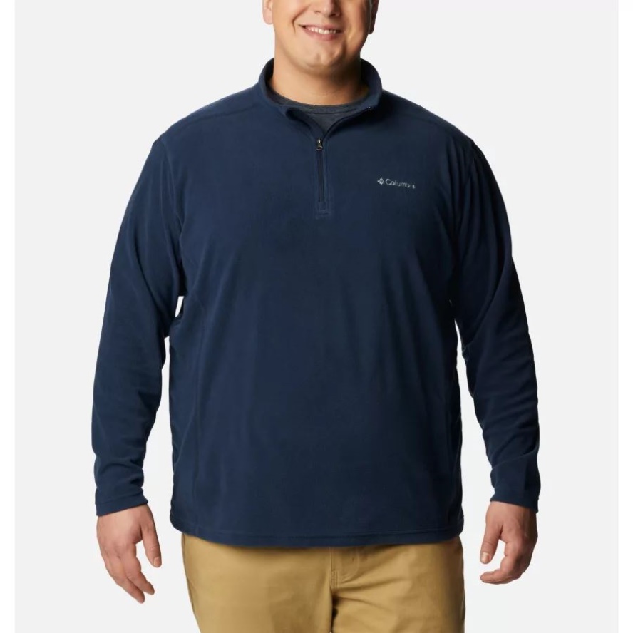 Collegiate Navy Solid Men's Klamath Range II Half Zip Fleece Pullover Big Columbia Sale