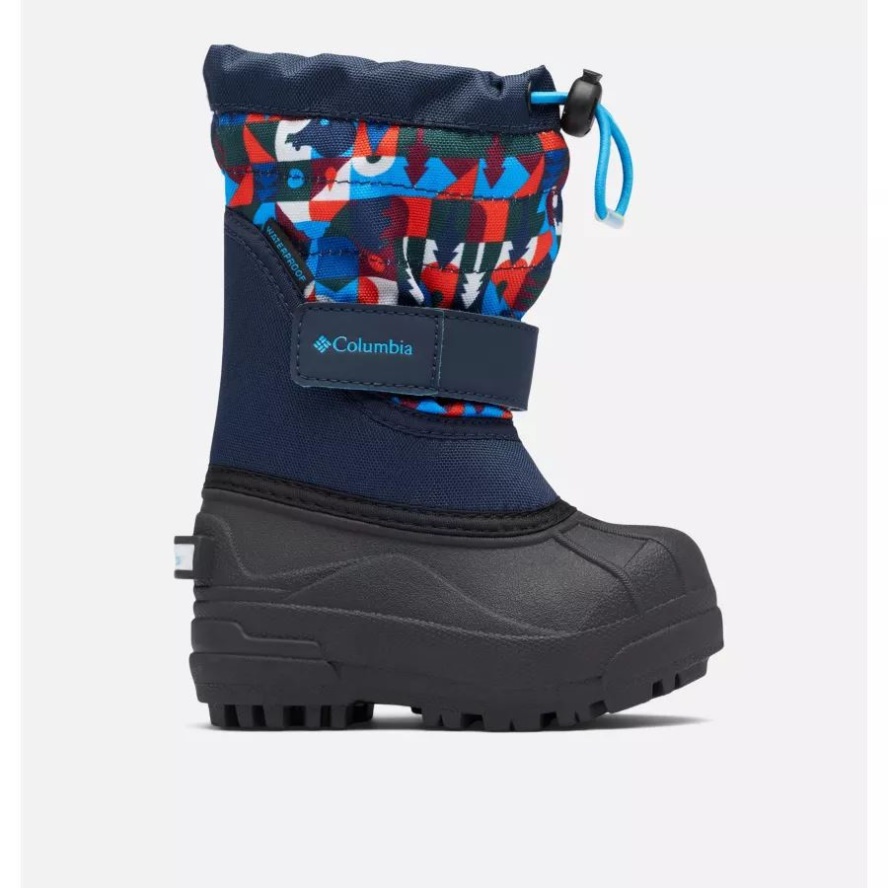 Collegiate Navy/Static Blue Toddler Powderbug Plus II Print Snow Boot Columbia Sale