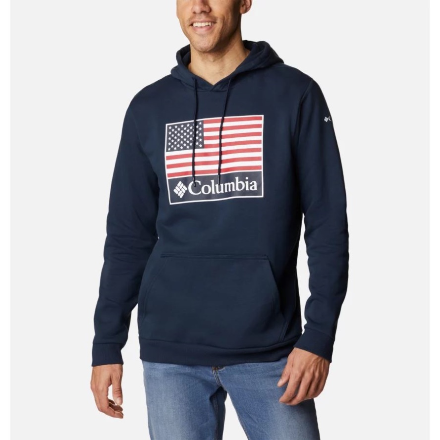 Collegiate Navy/US Flag Stamp Graphic Columbia Sale Men's CSC Country Logo Hoodie