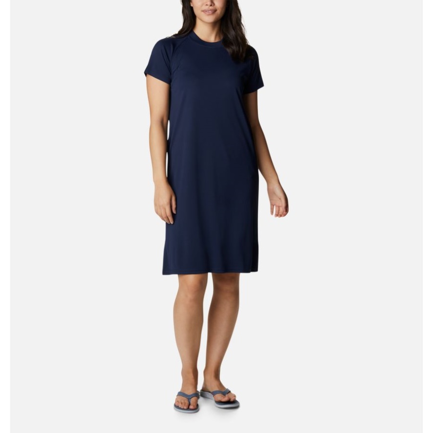 Collegiate Navy/White Logo Columbia Sale Women's PFG Tidal Tee Dress