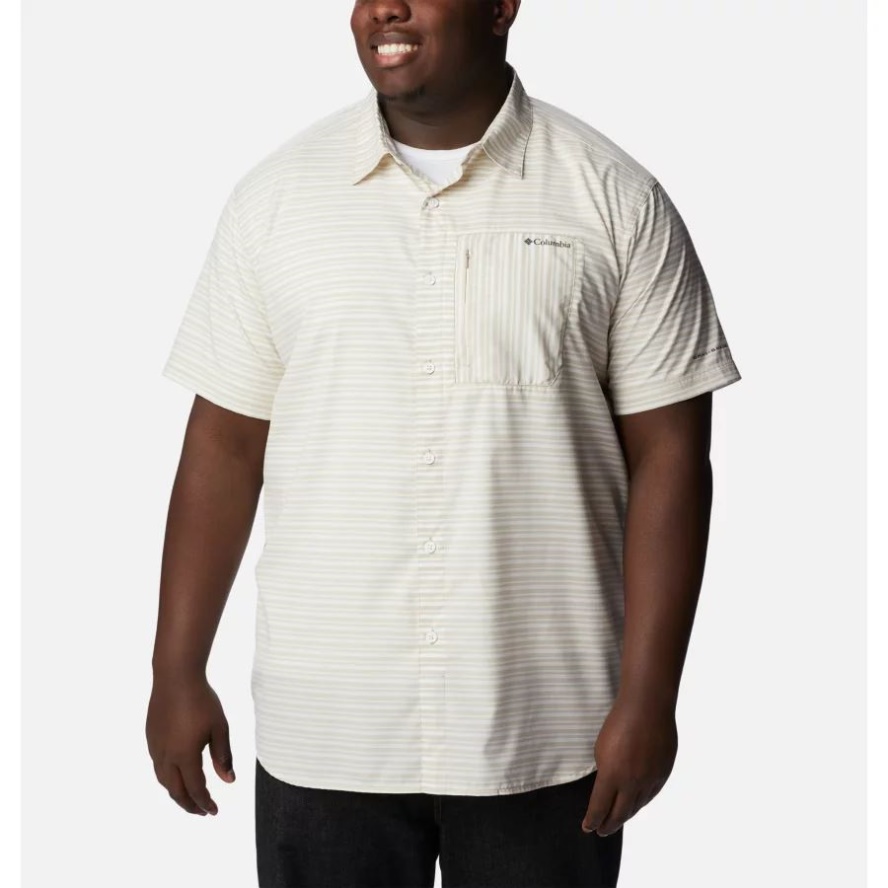 Columbia Sale Ancient Fossil Basic Stripe Men's Twisted Creek III Short Sleeve Shirt Big