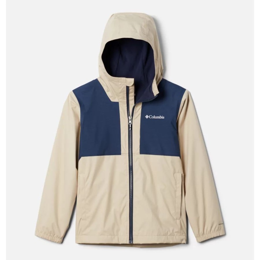 Columbia Sale Ancient Fossil/Collegiate Navy Slub Boys' Rainy Trails Fleece Lined Jacket