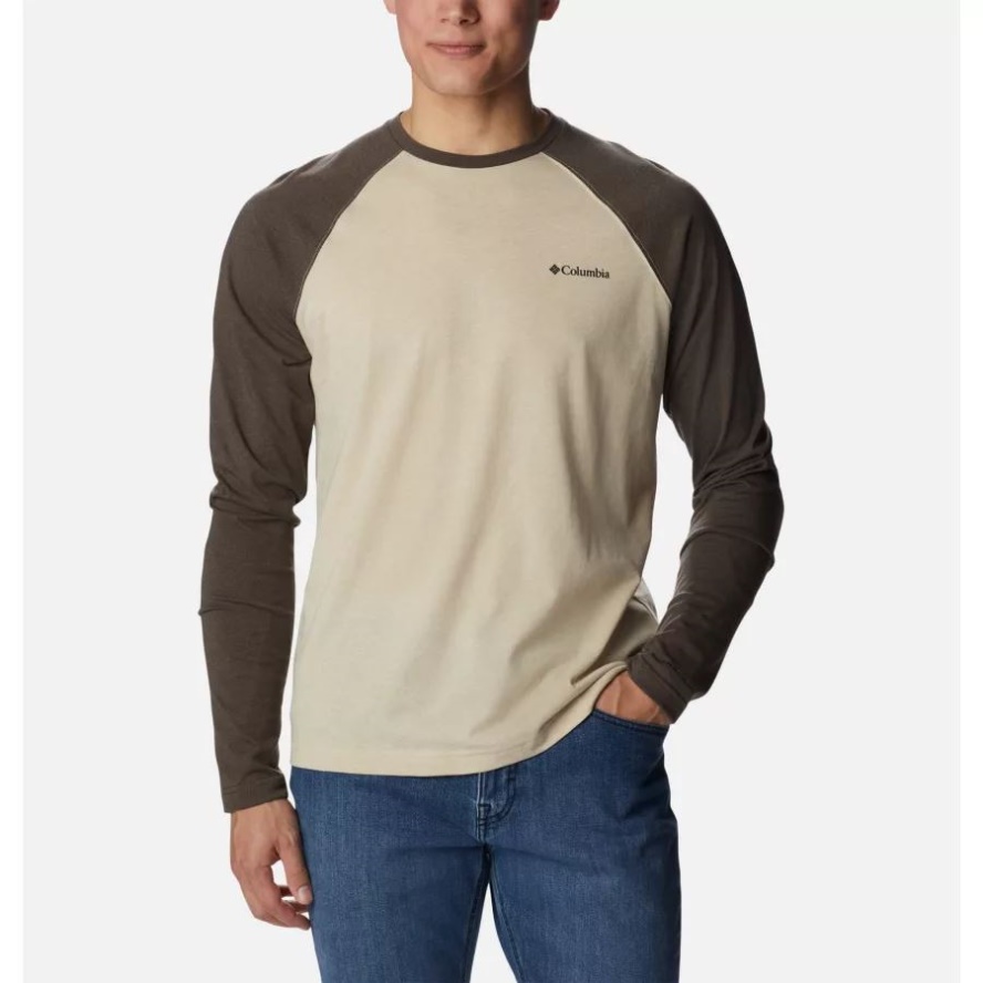 Columbia Sale Ancient Fossil Heather/Cordovan Men's Thistletown Hills Raglan Shirt