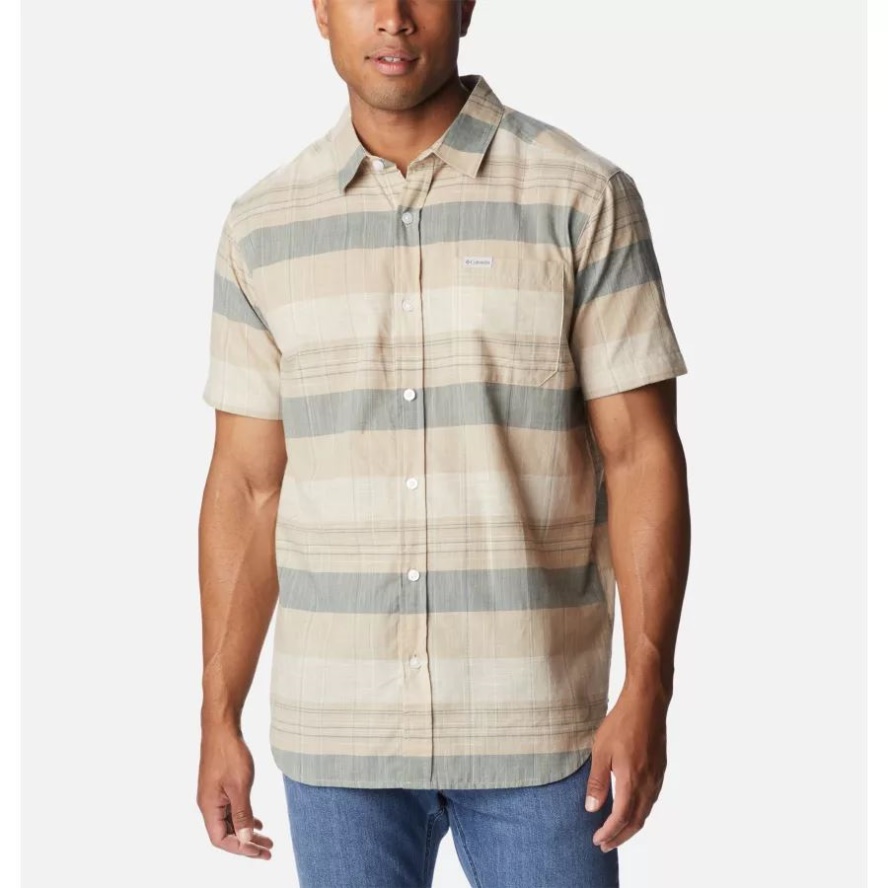 Columbia Sale Ancient Fossil Scattered Stripe Men's Rapid Rivers Novelty Short Sleeve Shirt