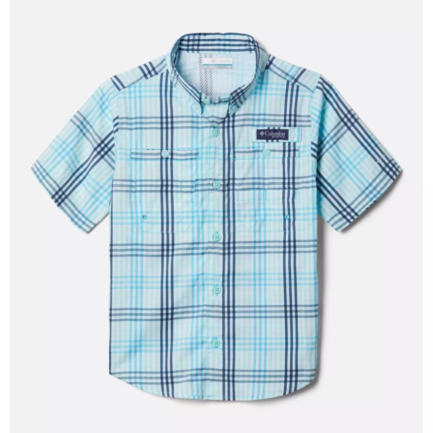 Columbia Sale Atoll Blanket Gingham Boys' PFG Super Tamiami Short Sleeve Shirt