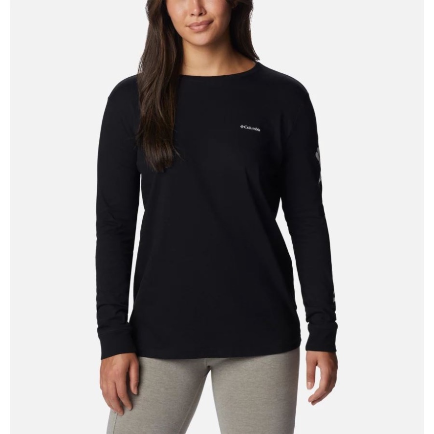 Columbia Sale Black/CSC Branded Sleeve Women's North Cascades Long Sleeve T-shirt