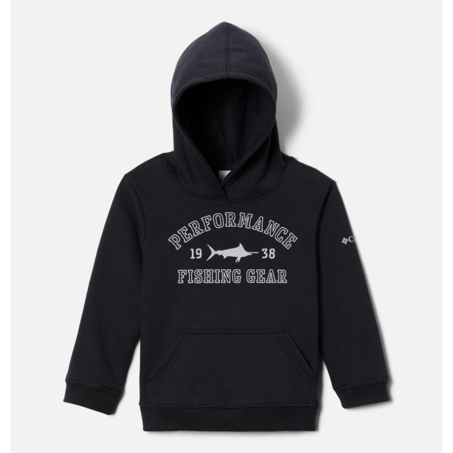 Columbia Sale Black/Cool Grey - Marlin Boys' Toddler PFG University Hoodie