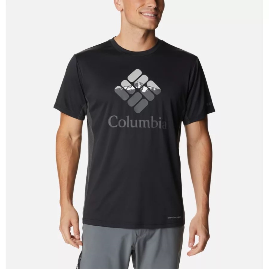 Columbia Sale Black/Hood Nightscape Graphic Men's Zero Ice Cirro-Cool Technical T-Shirt
