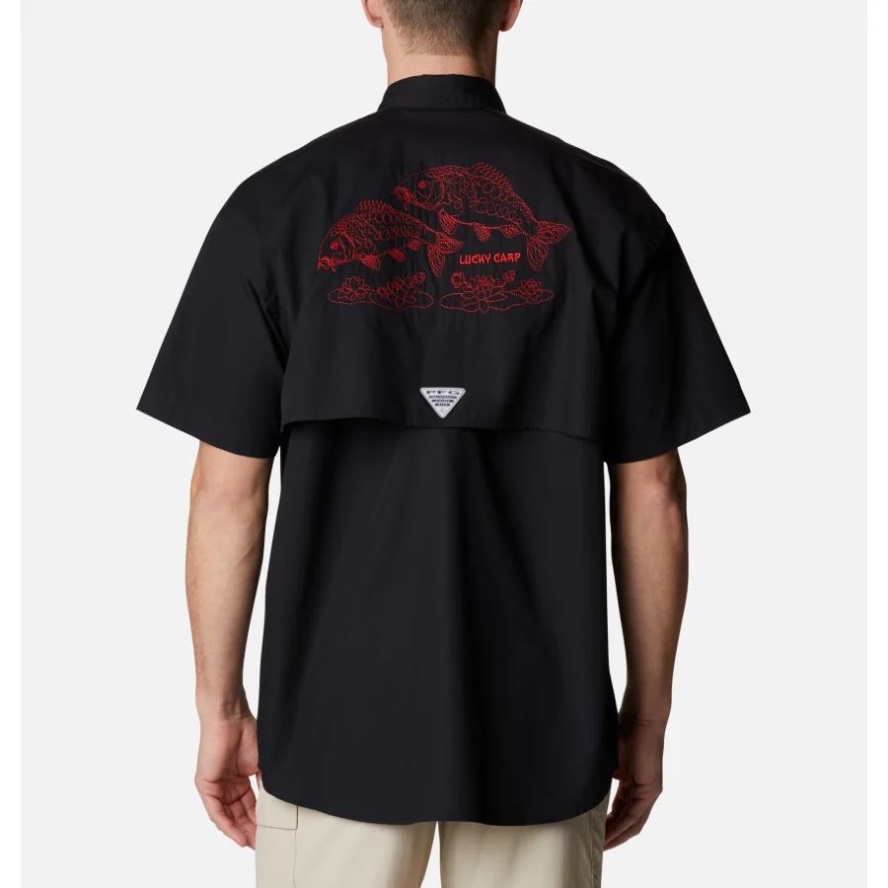 Columbia Sale Black/Lucky Carp Graphic Men's Bonehead Icon Short Sleeve Shirt