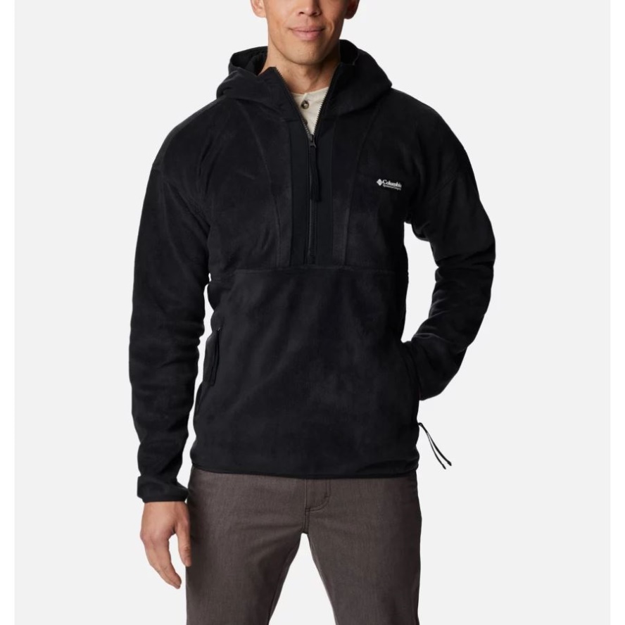 Columbia Sale Black Men's Back Bowl Half Zip Fleece Hoodie