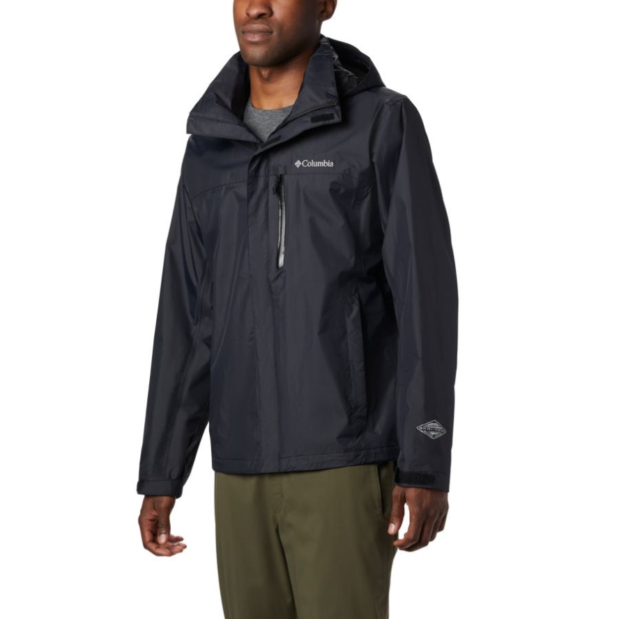 Columbia Sale Black Men's Pouration Rain Jacket