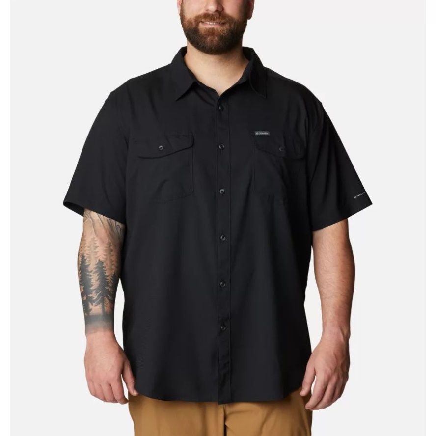 Columbia Sale Black Men's Utilizer II Solid Short Sleeve Shirt Big