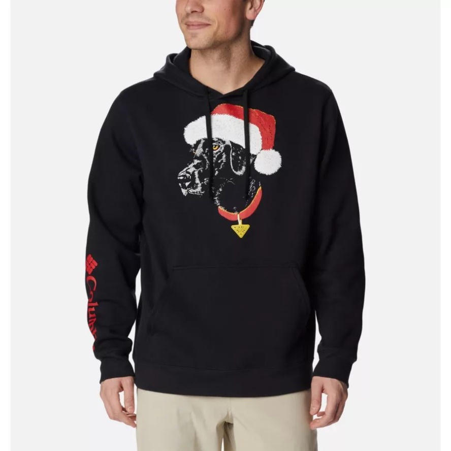 Columbia Sale Black/Red Spark Santa Paws Men's PHG Heritage Hoodie
