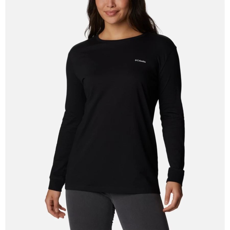 Columbia Sale Black/Stamp Stencil Women's North Cascades Back Graphic Long Sleeve T-Shirt