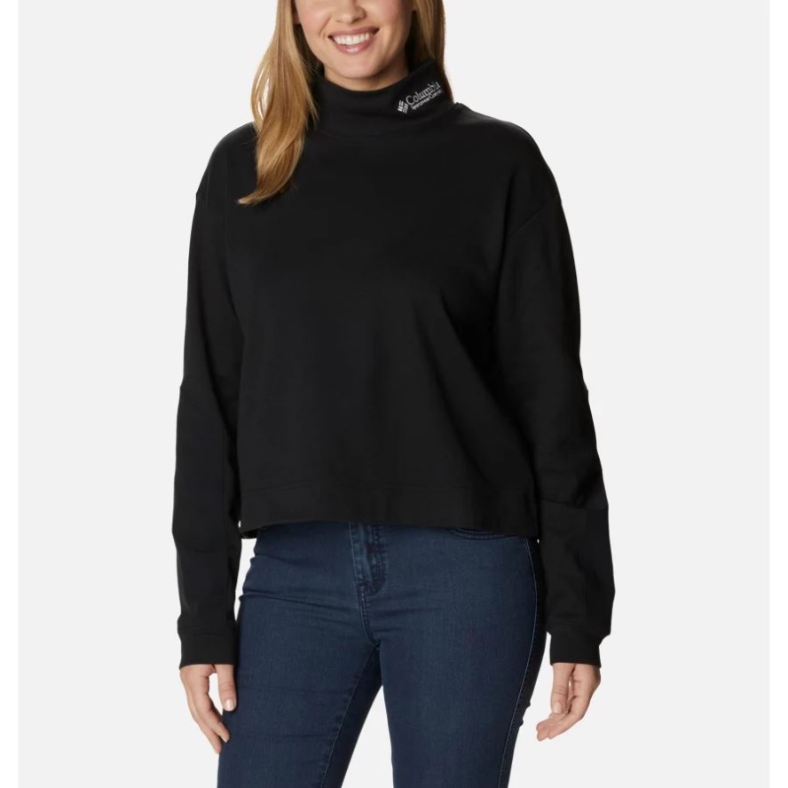Columbia Sale Black Women's Ballistic Ridge High Neck Long Sleeve T-Shirt