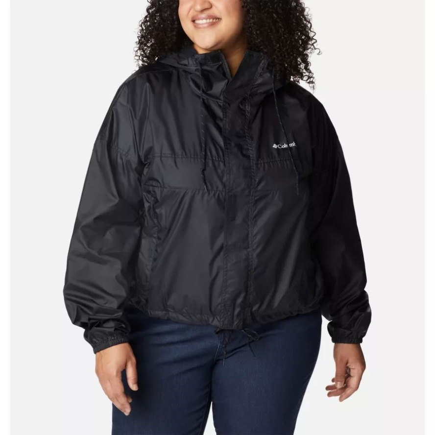 Columbia Sale Black Women's Flash Challenger Cropped Windbreaker Plus Size