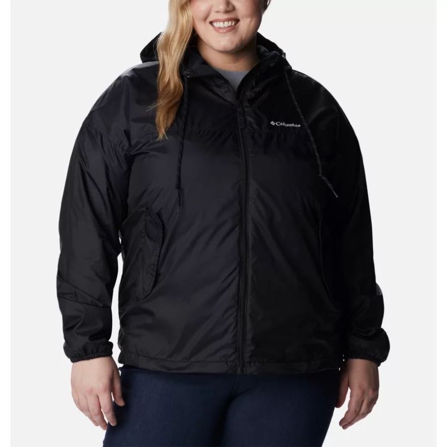Columbia Sale Black Women's Flash Challenger Lined Windbreaker Jacket Plus Size