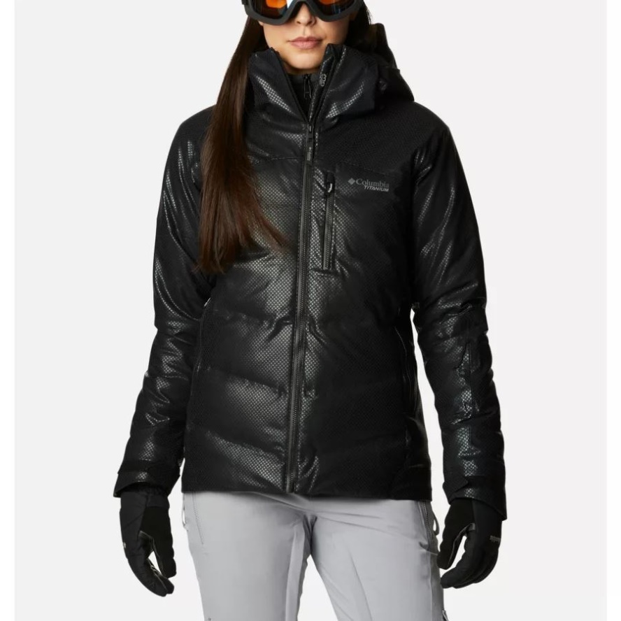 Columbia Sale Black Women's Powder Keg Black Dot Down Jacket