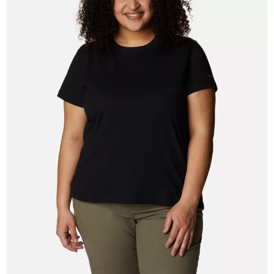 Columbia Sale Black Women's Sapphire Point Short Sleeve Shirt Plus Size
