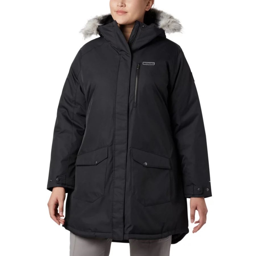 Columbia Sale Black Women's Suttle Mountain Long Insulated Jacket Plus Size