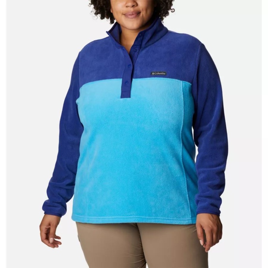 Columbia Sale Blue Chill/Dark Sapphire Women's Benton Springs 1/2 Snap Pullover Plus Size