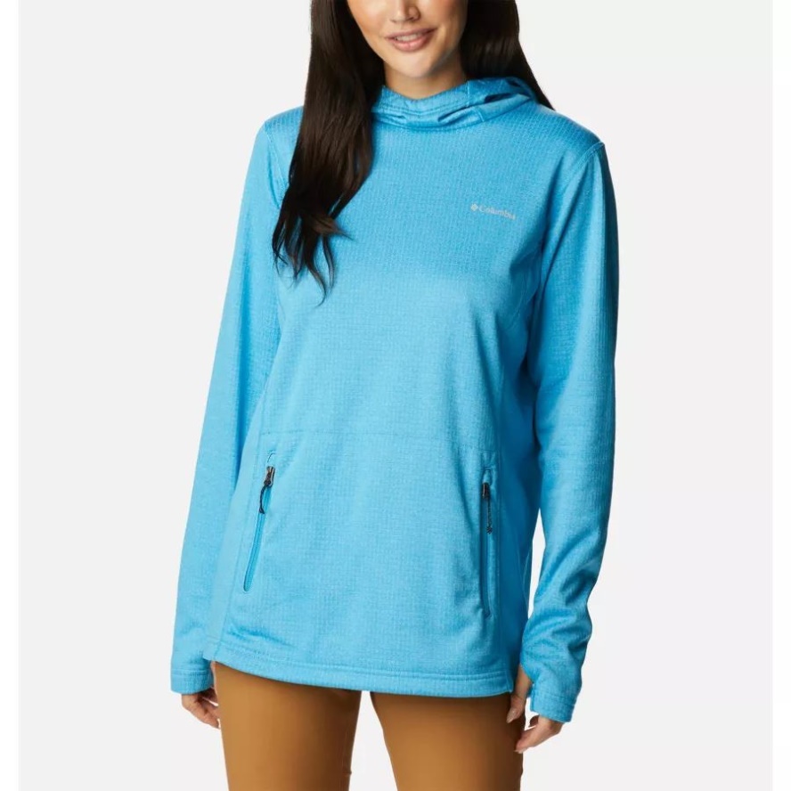 Columbia Sale Blue Chill Heather Women's Park View Hooded Fleece Pullover