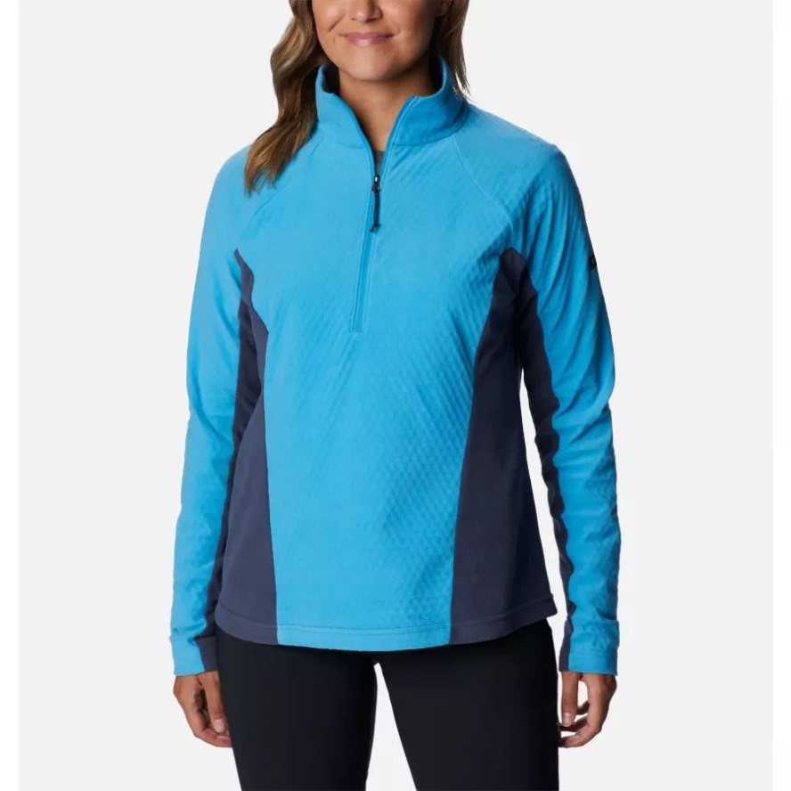 Columbia Sale Blue Chill/Nocturnal Women's Overlook Pass Half Zip