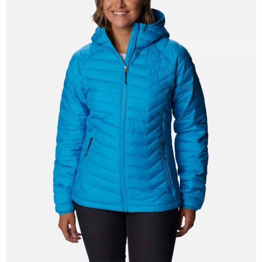 Columbia Sale Blue Chill Women's Powder Lite Insulated Hooded Jacket