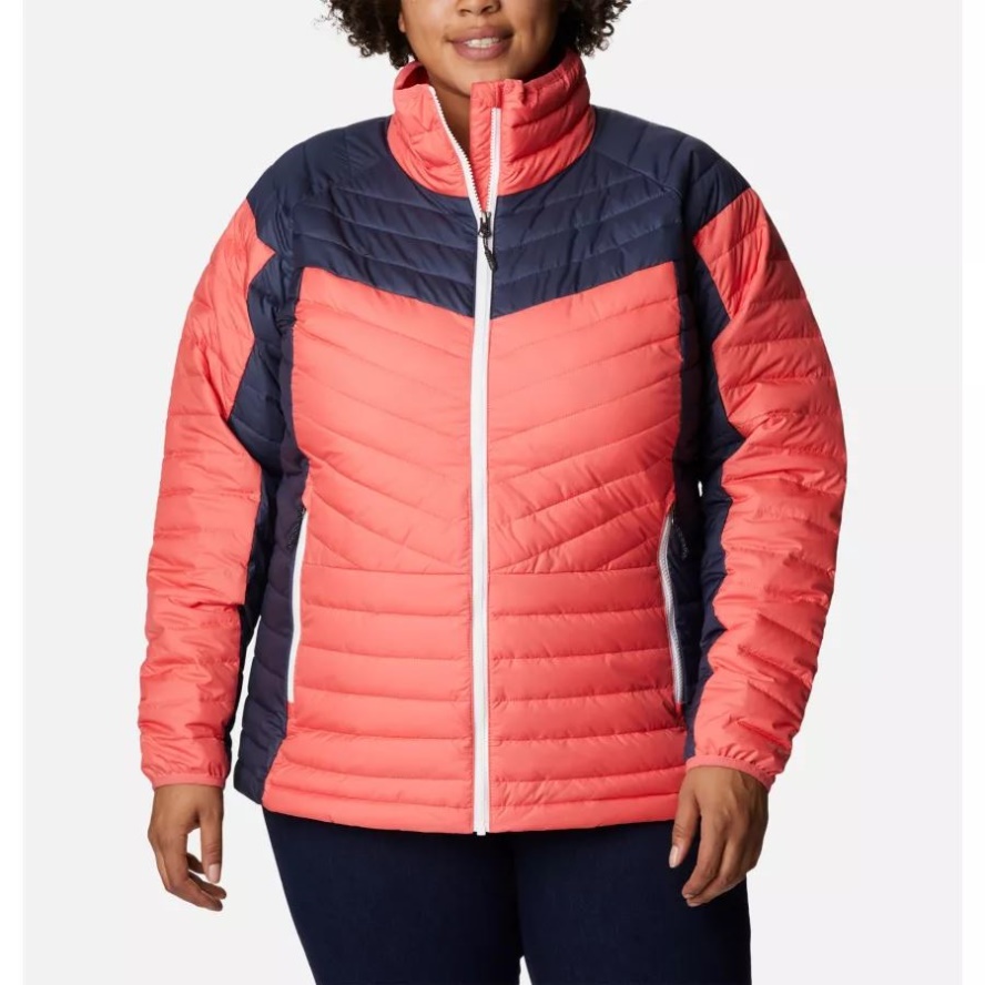 Columbia Sale Blush Pink/Nocturnal Women's Powder Lite II Full Zip Insulated Jacket Plus Size
