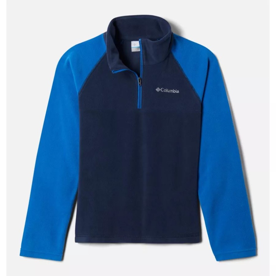 Columbia Sale Boys' Glacial Fleece 1/4 Zip Pullover Collegiate Navy/Bright Indigo
