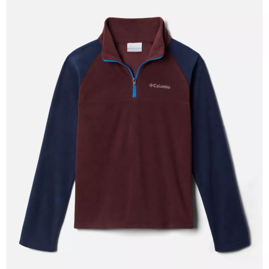 Columbia Sale Boys' Glacial Fleece 1/4 Zip Pullover Elderberry/Collegiate Navy