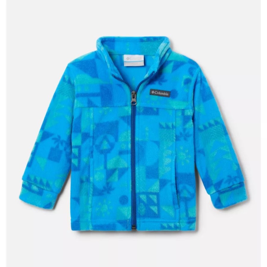 Columbia Sale Boys' Infant Zing III Printed Fleece Jacket Bright Aqua Quest