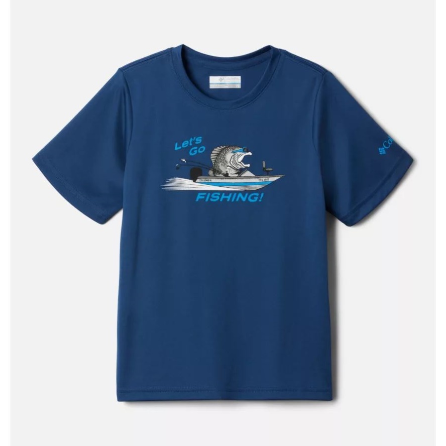 Columbia Sale Boys' PFG Terminal Tackle LGF Short Sleeve Shirt Carbon/Y LGF Bass Boat