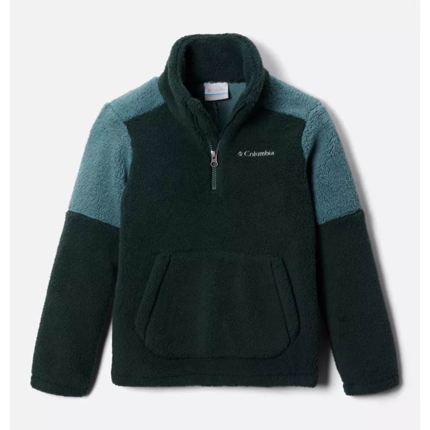Columbia Sale Boys' Rugged Ridge III Half Zip Sherpa Pullover Spruce/Metal