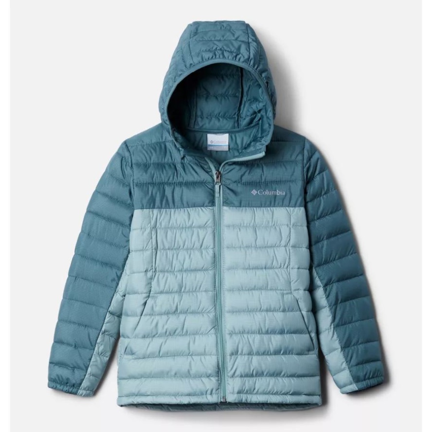 Columbia Sale Boys' Silver Falls Hooded Jacket Niagara/Metal