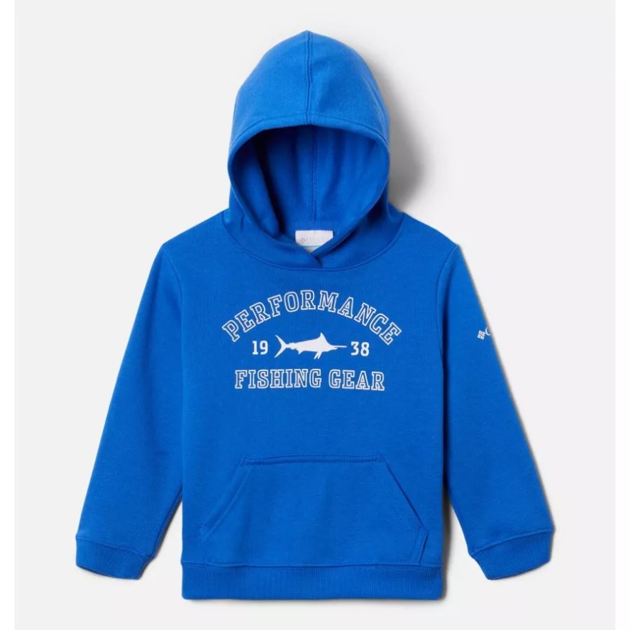 Columbia Sale Boys' Toddler PFG University Hoodie Blue Macaw/White - Marlin