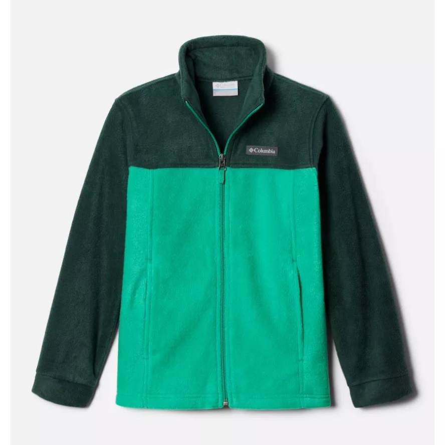 Columbia Sale Brand Boys' Steens Mountain II Fleece Jacket Dark Lime/Spruce