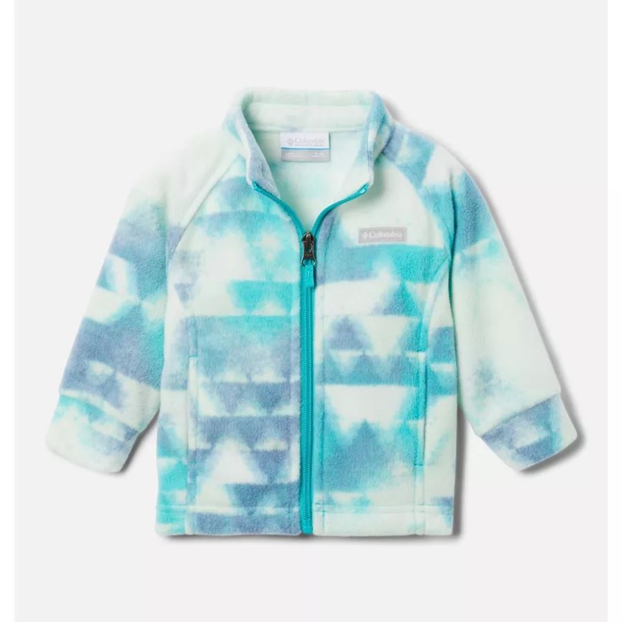 Columbia Sale Brand Bright Aqua Distant Peaks Girls' Infant Benton Springs II Printed Fleece Jacket