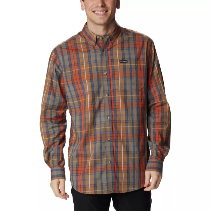 Columbia Sale Brand Stone Green 2 Multi Plaid Men's Rapid Rivers II Long Sleeve Shirt