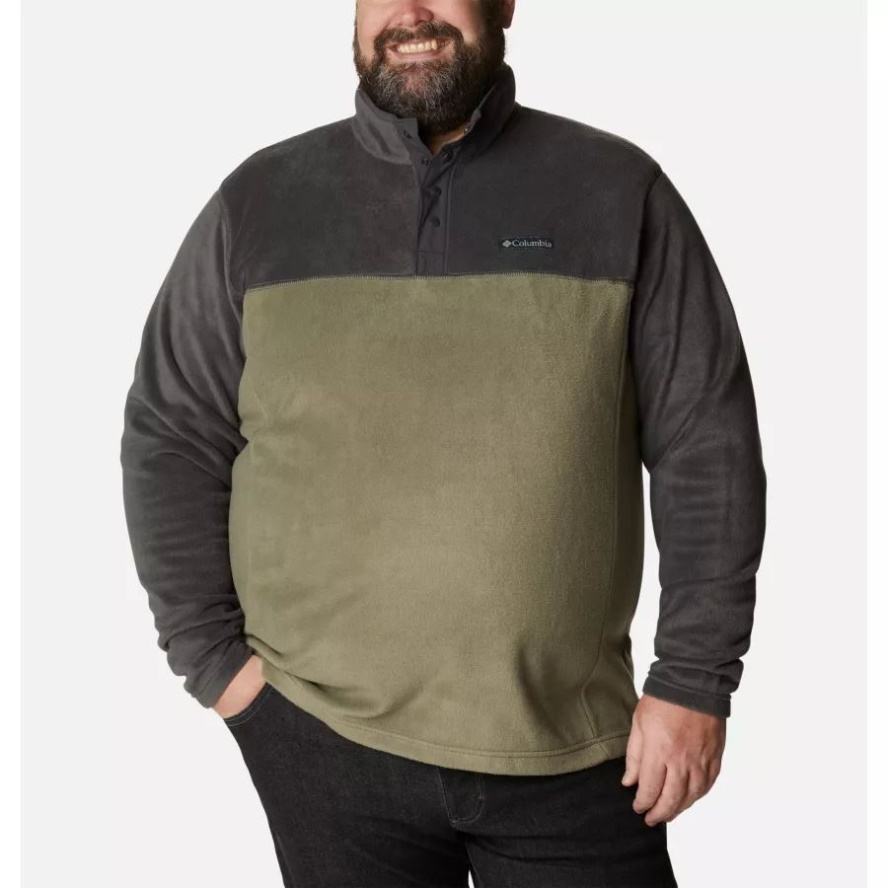 Columbia Sale Brand Stone Green/Shark Men's Steens Mountain Half Snap Fleece Pullover Big
