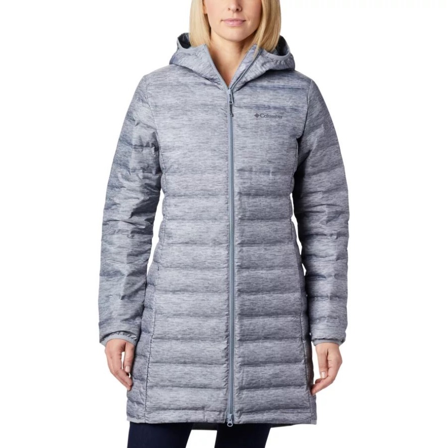 Columbia Sale Brand Women's Lake 22 Down Long Hooded Jacket Tradewinds Grey Heather