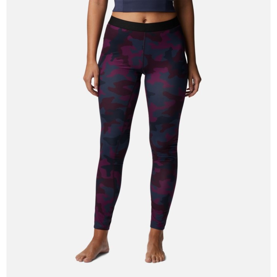 Columbia Sale Brand Women's Midweight Baselayer Tights Plum Trad Camo