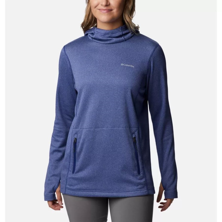 Columbia Sale Brand Women's Park View Hooded Fleece Pullover Dark Sapphire Heather