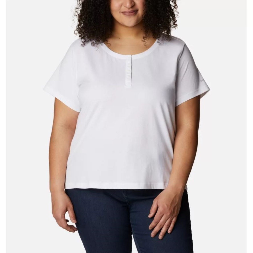 Columbia Sale Brand Women's Sapphire Point Henley Plus Size White