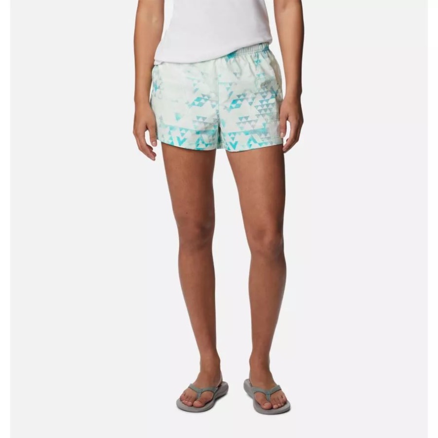 Columbia Sale Bright Aqua/Distant Peaks Women's Sandy River II Printed Shorts