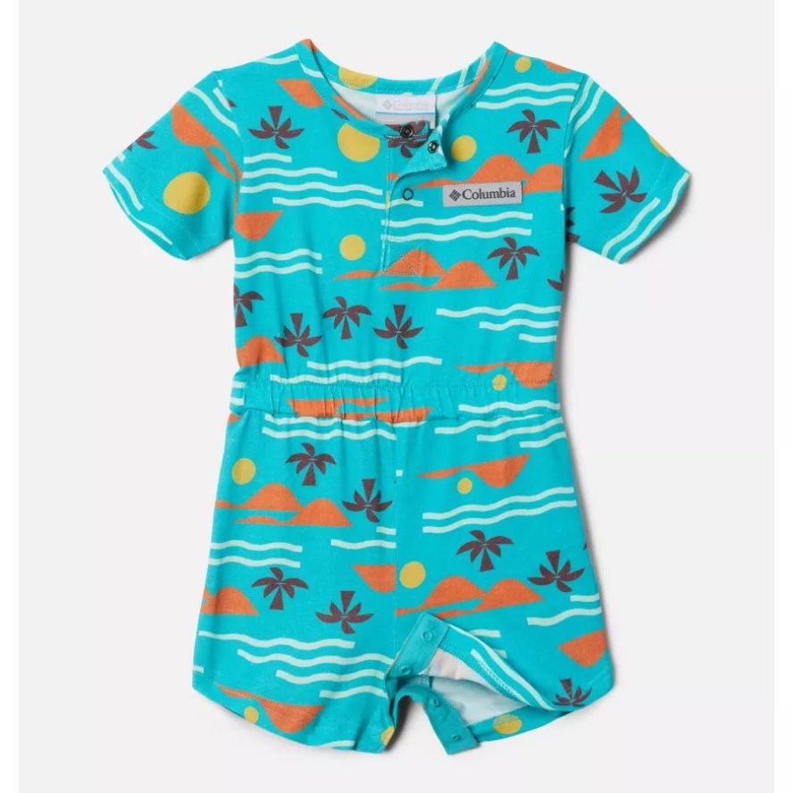Columbia Sale Bright Aqua Seaside Infant Little Sur Playsuit