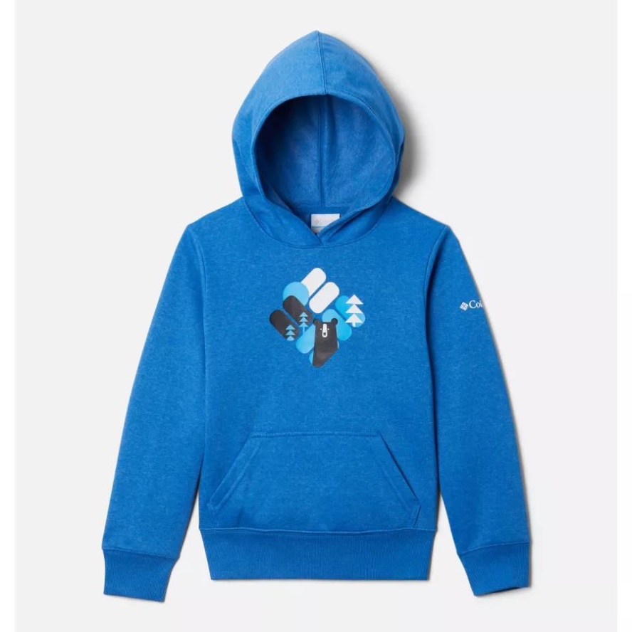 Columbia Sale Bright Indigo Heather Kids' Tabor Heights Graphic Hoodie