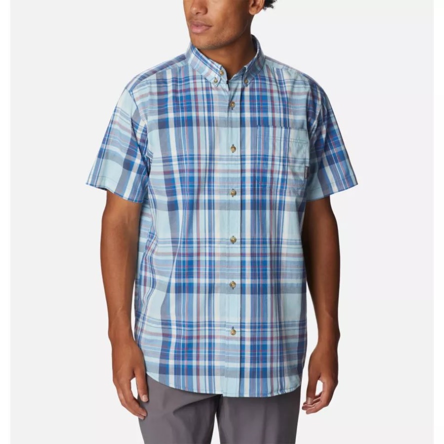 Columbia Sale Bright Indigo Multi Plaid Men's Rapid Rivers II Short Sleeve Shirt