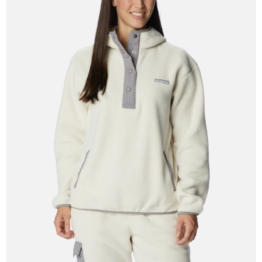 Columbia Sale Chalk/Light Grey Women's Echo Hills Sherpa Fleece Hoodie